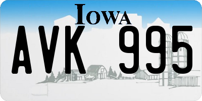 IA license plate AVK995