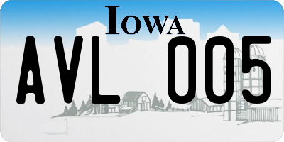IA license plate AVL005