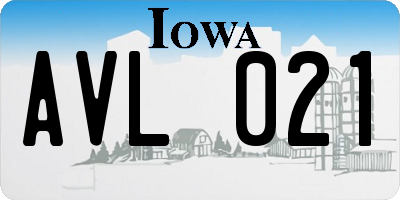 IA license plate AVL021