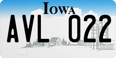IA license plate AVL022