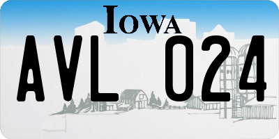 IA license plate AVL024