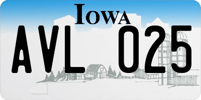 IA license plate AVL025