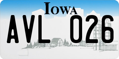 IA license plate AVL026