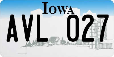 IA license plate AVL027