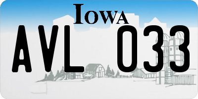 IA license plate AVL033