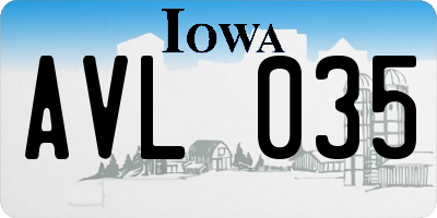 IA license plate AVL035