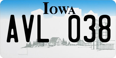 IA license plate AVL038