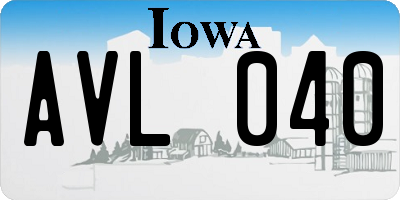 IA license plate AVL040