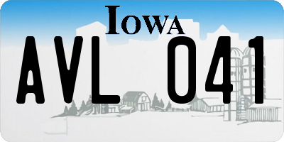 IA license plate AVL041