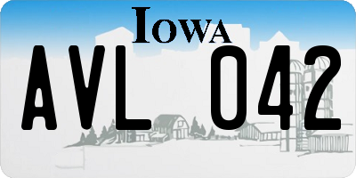 IA license plate AVL042