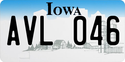 IA license plate AVL046