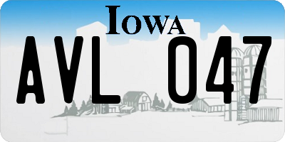 IA license plate AVL047
