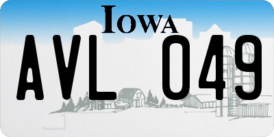 IA license plate AVL049