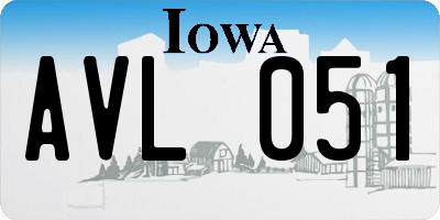 IA license plate AVL051