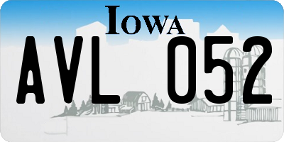 IA license plate AVL052