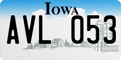IA license plate AVL053