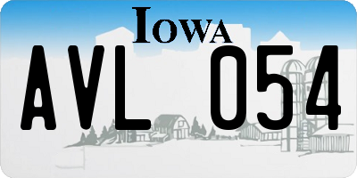 IA license plate AVL054