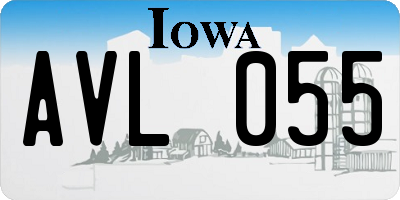 IA license plate AVL055
