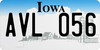 IA license plate AVL056