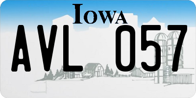 IA license plate AVL057