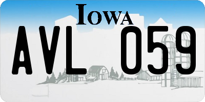 IA license plate AVL059
