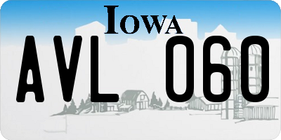 IA license plate AVL060