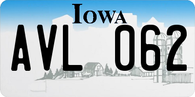 IA license plate AVL062