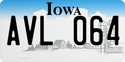 IA license plate AVL064