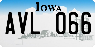 IA license plate AVL066
