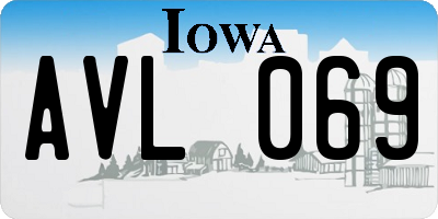 IA license plate AVL069