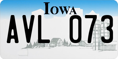 IA license plate AVL073