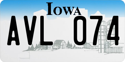 IA license plate AVL074