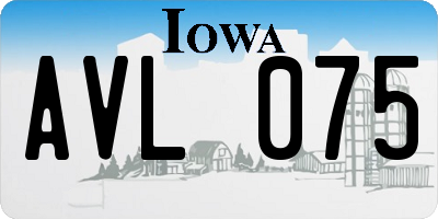 IA license plate AVL075