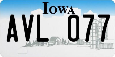 IA license plate AVL077