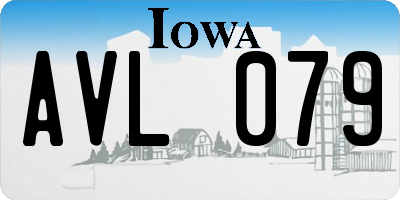 IA license plate AVL079