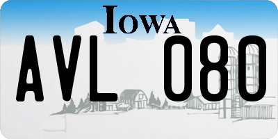 IA license plate AVL080