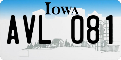 IA license plate AVL081