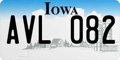 IA license plate AVL082