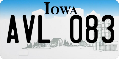 IA license plate AVL083