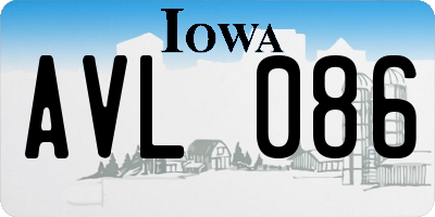IA license plate AVL086
