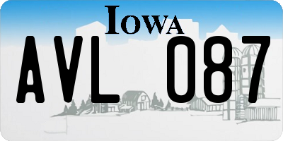 IA license plate AVL087
