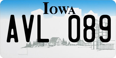 IA license plate AVL089