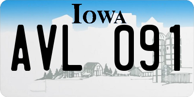 IA license plate AVL091