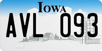 IA license plate AVL093