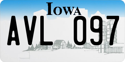 IA license plate AVL097
