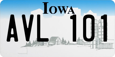 IA license plate AVL101