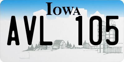 IA license plate AVL105