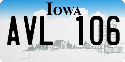 IA license plate AVL106