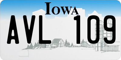 IA license plate AVL109