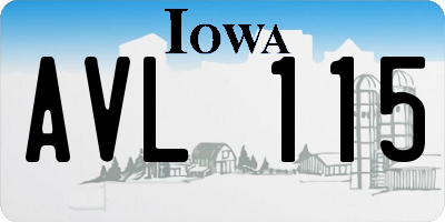 IA license plate AVL115
